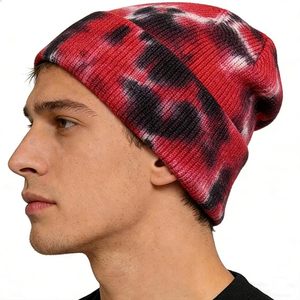 Nouvelle Arrivée Bonnet en Peluche Tie-Dye Arc-en-Ciel Unisexe Tendance Impression Numérique Respirant & Imperméable Hiver - Product Image 6