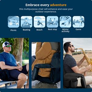 Foldable Waterproof <b>Reclining</b> <b>Camping</b> <b>Chair</b> with Extra Thick Padding and Wide Back Support - Product Image 6