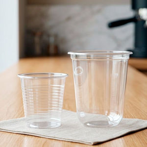 Gobelets en plastique transparent jetables QUANG QUAN à paroi simple en PP, capacité 500 ml/700 ml, diamètre 95 mm, avec couvercles, pour jus, thé, café, lait au thé - Product Image 1