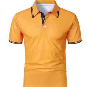 Camisa Polo de Corte Clásico, Algodón Premium, Transpirable, Suave, Cómoda, Ligera, Manga Corta, Elegante, para Hombre, Informal, para Oficina - Product Image 1