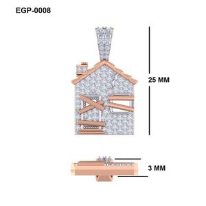 Trap House Colgante Hip Hop con Diamante Cultivado en Laboratorio Certificado IGI, Oro Amarillo y Blanco de 10K 14K, para Uso Diario, Regalo para Fiestas, para Hombre, Estilo Iced Out - Product Image 3