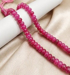 สร้อยคอและกำไลข้อมือประดับด้วยลูกปัดพลอยทัวร์มาลีนสีชมพูทรงรอนเดลล์แบบใหม่ ขายส่งอุปกรณ์ทำเครื่องประดับ DIY - Product Image 2