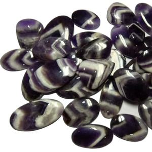 Gema de Amatista Natural, Corte Ovalado, Color Morado Blanco, Tamaño Libre, Cabujón Suelto para Joyería - Product Image 4
