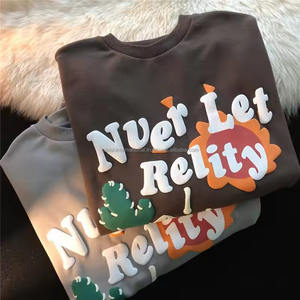 Fashion Frenzy Logo personnalisé Design Style unique T-shirt bouffant abstrait pour hommes Pull 100% coton avec décolleté - Product Image 4