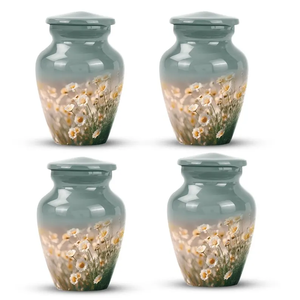 Decorative Adult <b>Ashes</b> Urn Metal Cremation <b>Keepsake</b> Vessel Floral Memorial Burial Urn for Home Shrine - Product Image 5