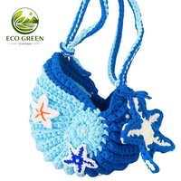 Sac en crochet coquillage prêt pour la plage, fait main, sac fourre-tout d'été côtier, sac à bandoulière tricoté, écologique, pour femmes, vente en gros, OEM, ODM