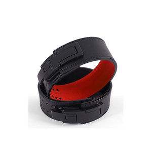 Adjustable Pu Leather Weightlifting <b>Belt</b> With <b>Red</b> Interior And Buckle For Adult Fitness Support - Product Image 5