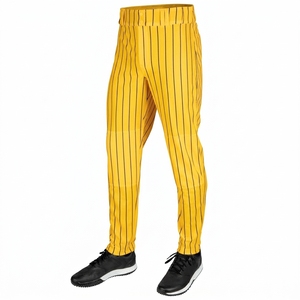 Pink Pinstripe Baseball <b>Pants</b> for Men – Breathable Athletic Training Uniform Bottoms with Stretch Fit - Product Image 6