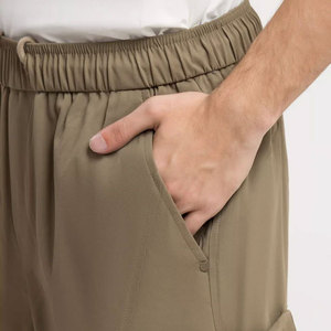 Comfortable Soft Canvas Fabric Men's Casual Shorts Solid Quick Dry Breathable Anti-Wrinkle Drawstring Closure Customized Shorts - Product Image 4