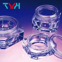 Pot cosmétique en plastique transparent octogonal SAN PS 10ml 15ml 20ml, écologique, recyclable, avec couvercle à vis, pour poudre libre (série BMB)