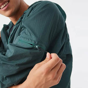 Ensemble de survêtement pour homme avec sweat à capuche, coupe-vent à quart de zip, pantalon de jogging respirant, imperméable, léger, en nylon pour le printemps - Product Image 6