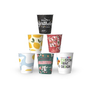 8~24oz Custom Logo <b>Printed</b> Single Wall Paper Cups with PE Lids for <b>Coffee</b> Drinking - Product Image 5