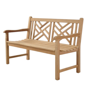 Banco de madera de teca de estilo minimalista para sentarse en el jardín o en el parque público. Capacidad para 2 personas - Product Image 4