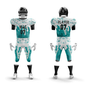 Ensemble de maillots et shorts de football américain pour hommes, personnalisés, respirants, 100% polyester, grande taille, séchage rapide, imprimés à l'écran - Product Image 1