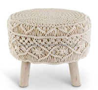 Pouf en bambou moderne crème, best-seller, pour l'intérieur et l'extérieur, repose-pieds multifonctionnel pour chambre et salon