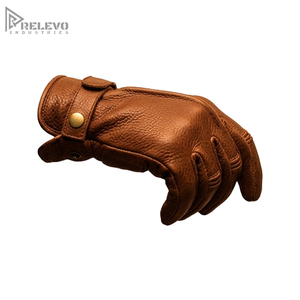 Guantes de Cuero de Vaca para Motociclistas, Color Marrón Claro, Reforzados, para Hombre, Venta al Por Mayor, OEM/ODM - Product Image 4