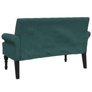 Banc en tissu polyester vert foncé à 100 %, en bois de caoutchouc massif avec contreplaqué pour meubles de salon - Product Image 5