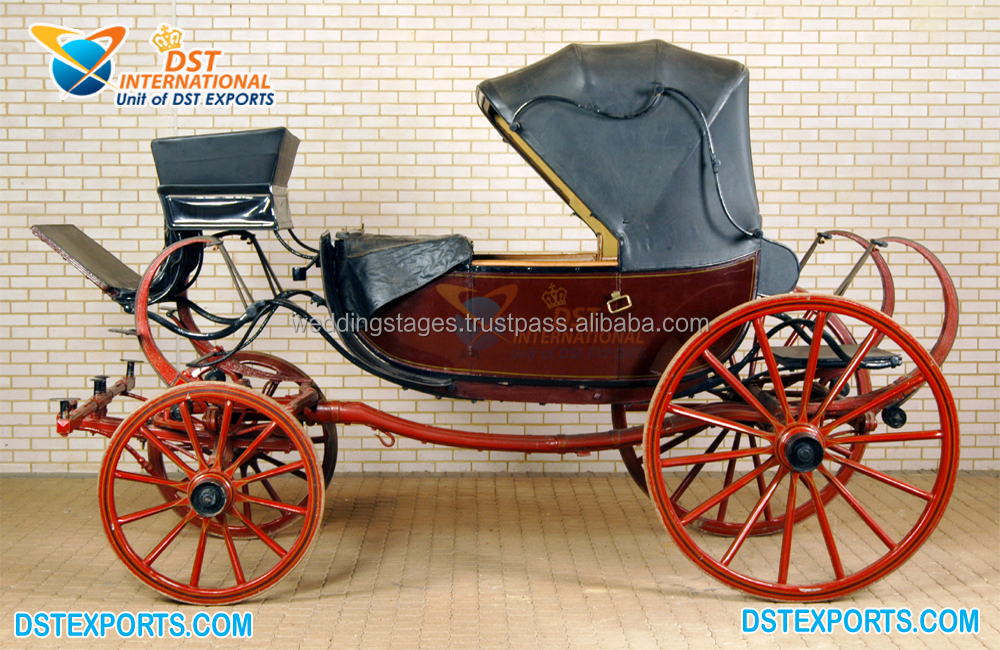 上品な新スタイルのビクトリア朝馬車 白い木製観光用屋外馬車 結婚式用