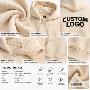 Sweat-shirt à capuche pour homme en molleton 100% coton, coupe ample, fermeture éclair, imprimé 3D en relief, logo personnalisé - Product Image 6