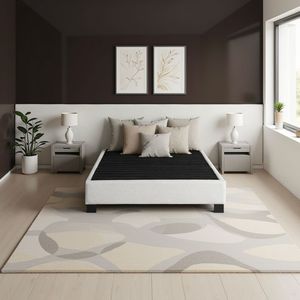 Base letto imbottita moderna Contempo King in colore avena - Letti imbottiti confortevoli - Product Image 6