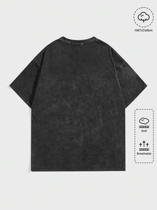 Camisetas de Hombre Estilo Vintage Lavado OEM, Oversize, 200G, Mezcla de Algodón Pesado, Ropa Casual, Venta al por Mayor, Proveedor de EE. UU. - Product Image 2
