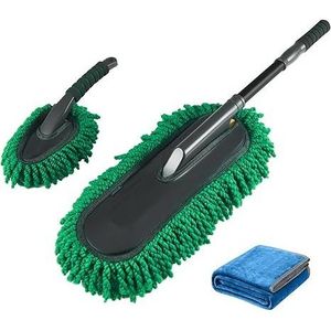 ชุดแปรงปัดฝุ่นรถยนต์ไมโครไฟเบอร์ขนาดใหญ่แบบยืดหดได้ ป้องกันรอยขีดข่วน สำหรับทำความสะอาดภายนอกและภายใน พร้อมที่เป่าลม - Product Image 1