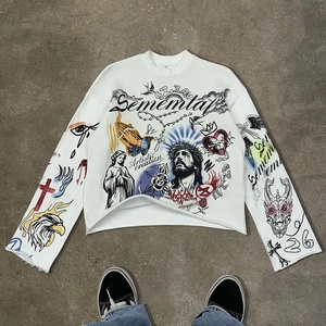 เสื้อยืดแขนยาวทรงบ็อกซี่ ตัดขอบดิบ พิมพ์ลายกราฟิก สำหรับผู้ชาย  ปรับแต่งได้ตามต้องการ พิมพ์ลายตามสั่ง ผ้าฝ้าย 100% เสื้อยืด unisex พร้อมโลโก้ - Product Image 3