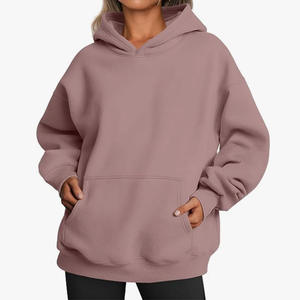 Sudadera con Capucha para Mujer, Estilo Europeo y Americano, Otoño e Invierno, Color Sólido, Holgada, Manga Larga, OEM - Product Image 6