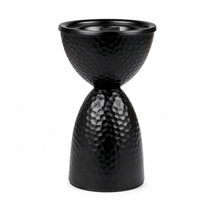 Arabic Mabkhara Matte Black Hammered Metal Hourglass Bakhoor Burner Charcoal <b>Incense</b> <b>Holder</b> For Ramadan Home Decor - Product Image 1
