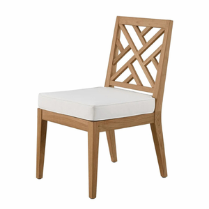 Silla individual de madera de teca con un estilo moderno y sencillo, con espuma suave y duradera, adecuada para uso en exteriores. - Product Image 1