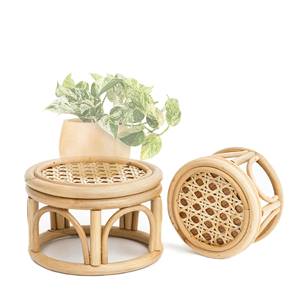 Soporte de plantas de ratán, estante de bambú natural, macetas no metálicas, hecho a mano - Product Image 6