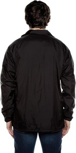 Men's Black Windproof <b>Coach</b> Jacket Regular Fit Turn-down Collar Casual Outerwear Polyester Shell Autumn Wear - Product Image 3