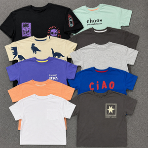 เสื้อยืดเด็กขายส่ง ผ้าฝ้าย แขนสั้น พิมพ์ลายตัวอักษร ลายการ์ตูนหลากหลายแบบ เสื้อเด็ก ขายส่งจำนวนมาก เสื้อยืดเด็กเล็กแบบกำหนดเอง OEM BD - Product Image 3