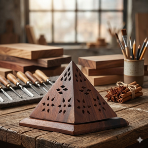 Quemador de incienso de sándalo de madera religioso árabe moderno con fragancia Oudh para decoración del hogar - Product Image 1