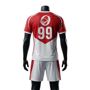 ชุดยูนิฟอร์มแฮนด์บอลชาย สีแดงขาว ทูโทน ผ้าโพลีเอสเตอร์ เสื้อกีฬา กางเกงขาสั้น ชุดฝึกซ้อมทีม ชุดแข่งขัน ชุดออกกำลังกาย - Product Image 2