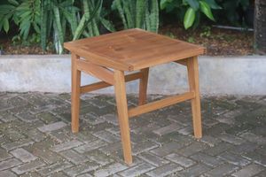 Mesa Auxiliar Rectangular para Patio, Madera de Teca Sólida con Acabado Natural para Uso en Exteriores, Modelo TAB57 - Product Image 3