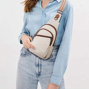 Sacs bandoulière avec sangle réglable, compartiments spacieux, poche antivol, matériau PU, fermeture éclair légère, pour voyage - Product Image 6