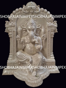 Estatua de Ganesha de madera en 3D para decoración de bodas hindúes, Ganesha tradicional para interiores y exteriores - Product Image 3