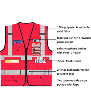 High Visibility Reflective Breathable Quick Dry Durable Safety Coverall Workwear <b>Overalls</b> for <b>Construction</b> Industrial Worker - Product Image 3