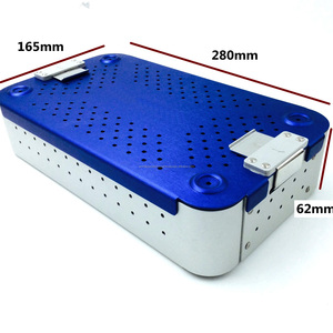 Caja de Almacenamiento de Instrumentos Quirúrgicos de Aleación de Aluminio con Certificación CE, Bandeja de Esterilización Manual 280x165x62mm, Set Ortopédico - Product Image 3