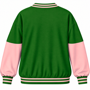 เสื้อสเวตเชิ้ตอัลฟ่า แคปปา อัลฟ่า โซโรริตี้ คอกลม ปักโลโก้ แขนยาว สีเขียวและชมพู เสื้อสเวตเชิ้ตแฟชั่นสำหรับผู้หญิง - Product Image 4