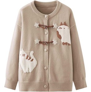 Cardigan tricoté respirant à col en V personnalisé pour homme, pull rayé boutonné style universitaire pour la mode automne – Marché européen - Product Image 1