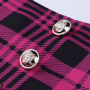 Jupe courte plissée taille haute unie pour femme, style doux, en satin respirant, avec boutons, design estival, 100 % haute qualité - Product Image 6