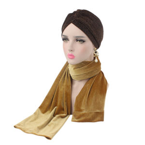 Pañuelo para la Cabeza de Terciopelo Extra Largo con Estampado Africano, Turbante, Gorro para Mujer Adulta - Product Image 5