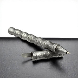Bolígrafo Exclusivo de Acero de Damasco con Patrón de Lujo, Herramienta de Escritura de Acero para Gestión de Oficina y Regalo Corporativo - Product Image 1