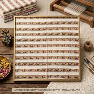Tela de Algodón Ligera Tejida a Mano con Estampado Floral de Jaipur, Textil Indio Premium de 60x60 cm, Venta al Por Mayor - Product Image 3