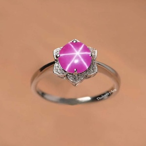 Pink Lindy Star <b>Ring</b>, <b>Dainty</b> Pink Gemstone <b>Ring</b>, Birthstone <b>Ring</b>, Handmade <b>Ring</b>, 925 Sterling <b>Silver</b>, Handmade <b>Ring</b> For Women - Product Image 4