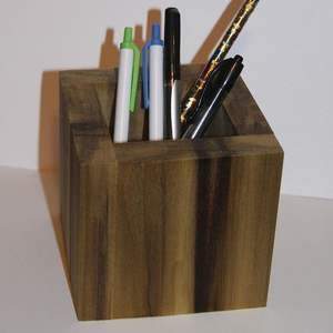 Porte-stylos en bois massif de noyer noir, boîte de rangement de luxe pour bureau, porte-stylos en bois - Product Image 3