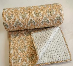 Couette Kantha à imprimé floral de Jaipur, fournisseur de literie en coton en gros, écologique, moderne, toutes saisons - Product Image 5