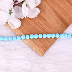 Perles synthétiques de turquoise en vrac, 12 grammes, 6x7 mm, rondes, lisses, en forme de briolette, pour la fabrication de bijoux |   Fil de fer à une brin - Product Image 4